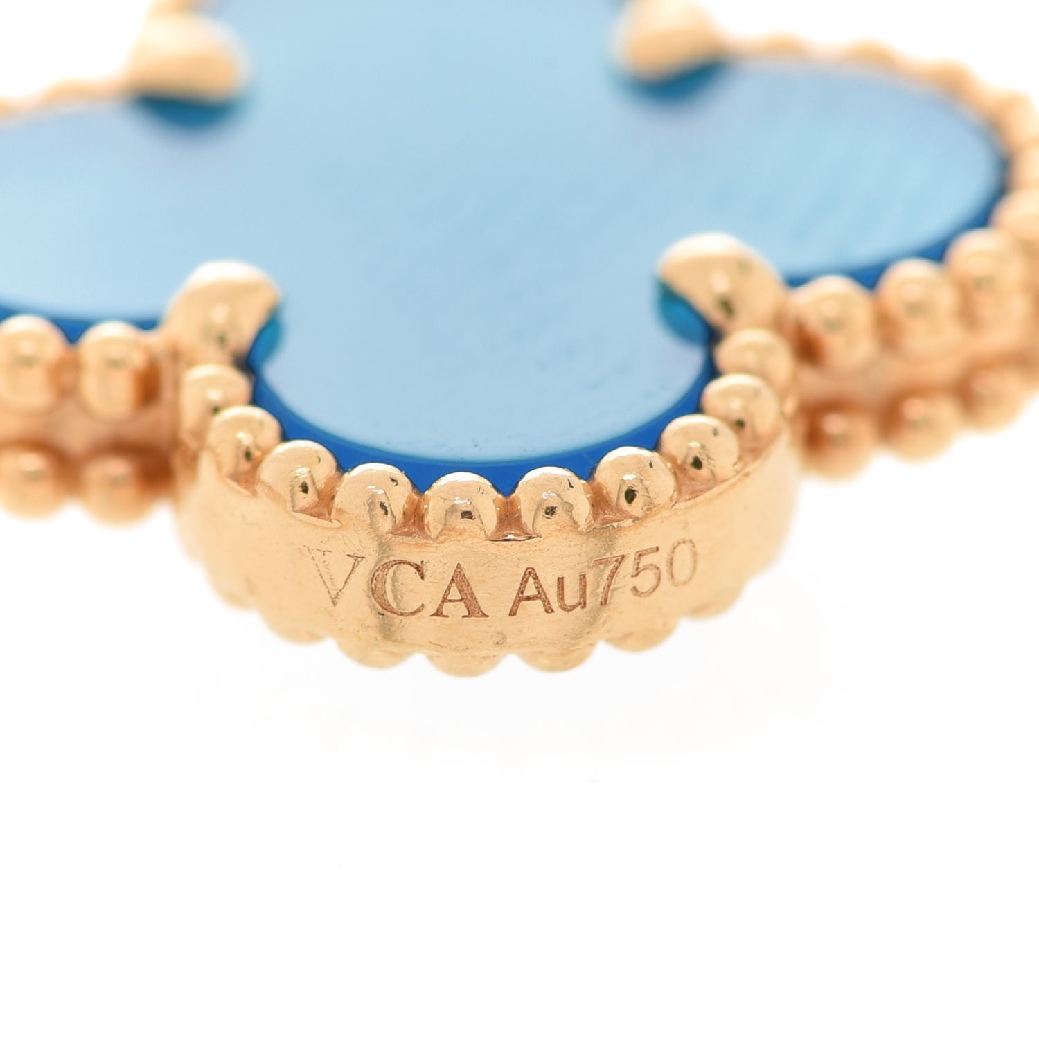 Van Cleef & Arpels 18K Yellow Gold Blue Agate 5 Motifs Vintage Alhambra Bracelet 5 of 7