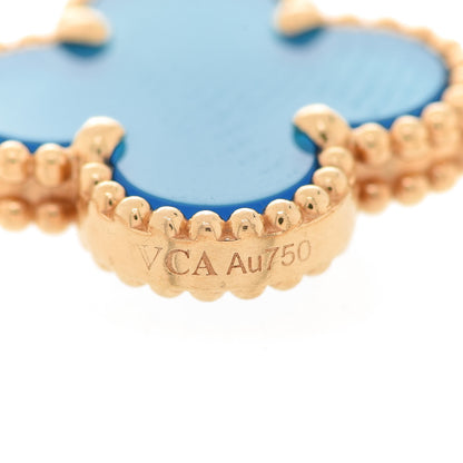 Van Cleef & Arpels 18K Yellow Gold Blue Agate 5 Motifs Vintage Alhambra Bracelet 5 of 7