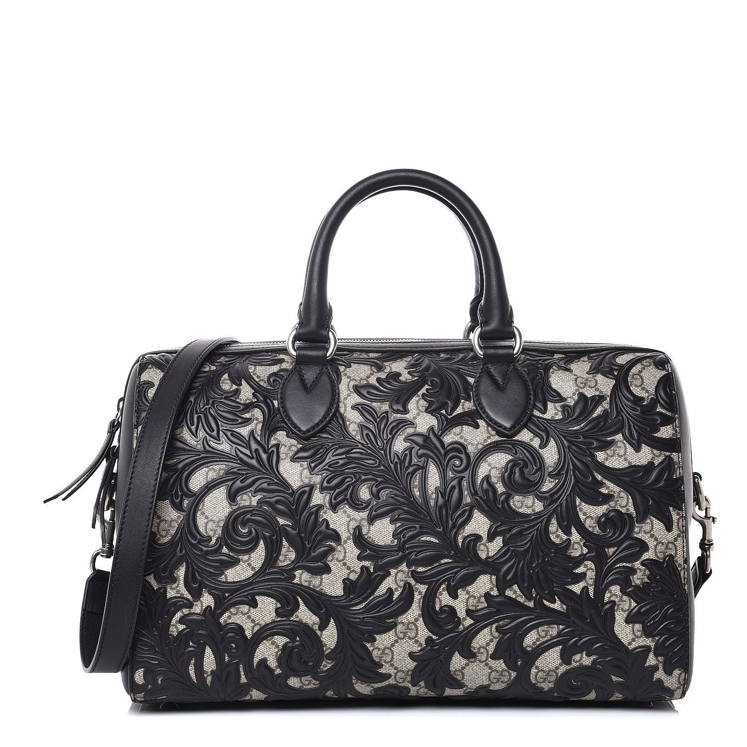 Gucci GG Supreme Monogram Arabesque Large Boston Black 1 of 8