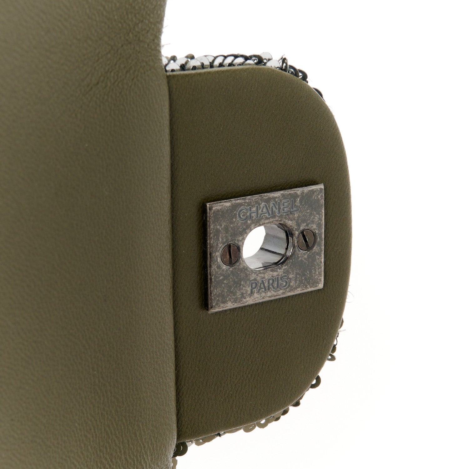 Chanel Sequin Coco Cuba Medium Single Flap Khaki 6 of 11