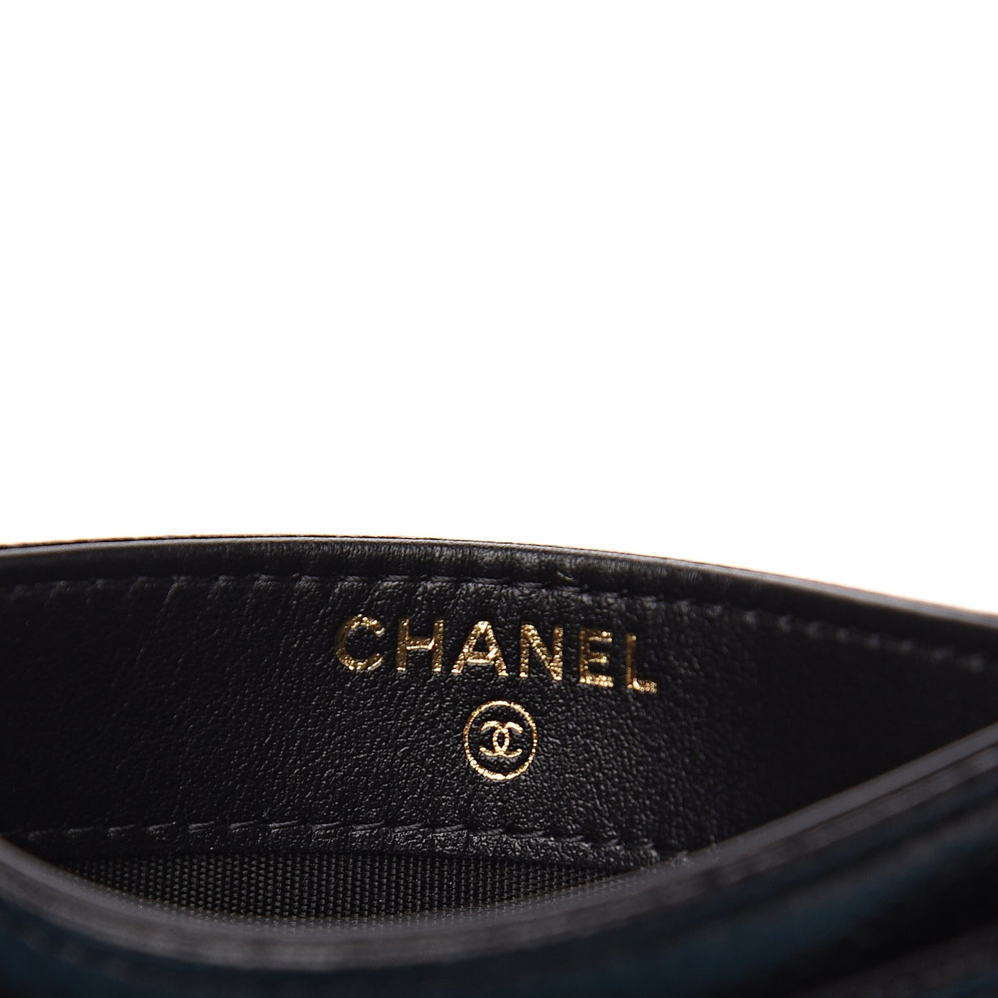 Caviar Camellia Embossed Card Holder Black