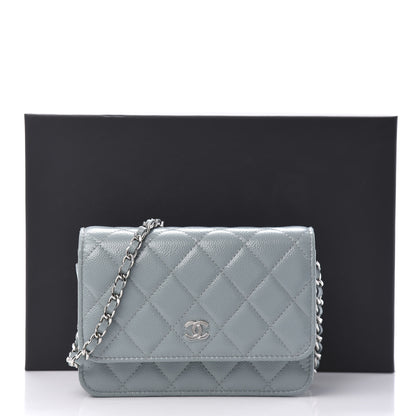 Chanel Caviar Quilted Mini Wallet On Chain WOC Blue 11 of 11
