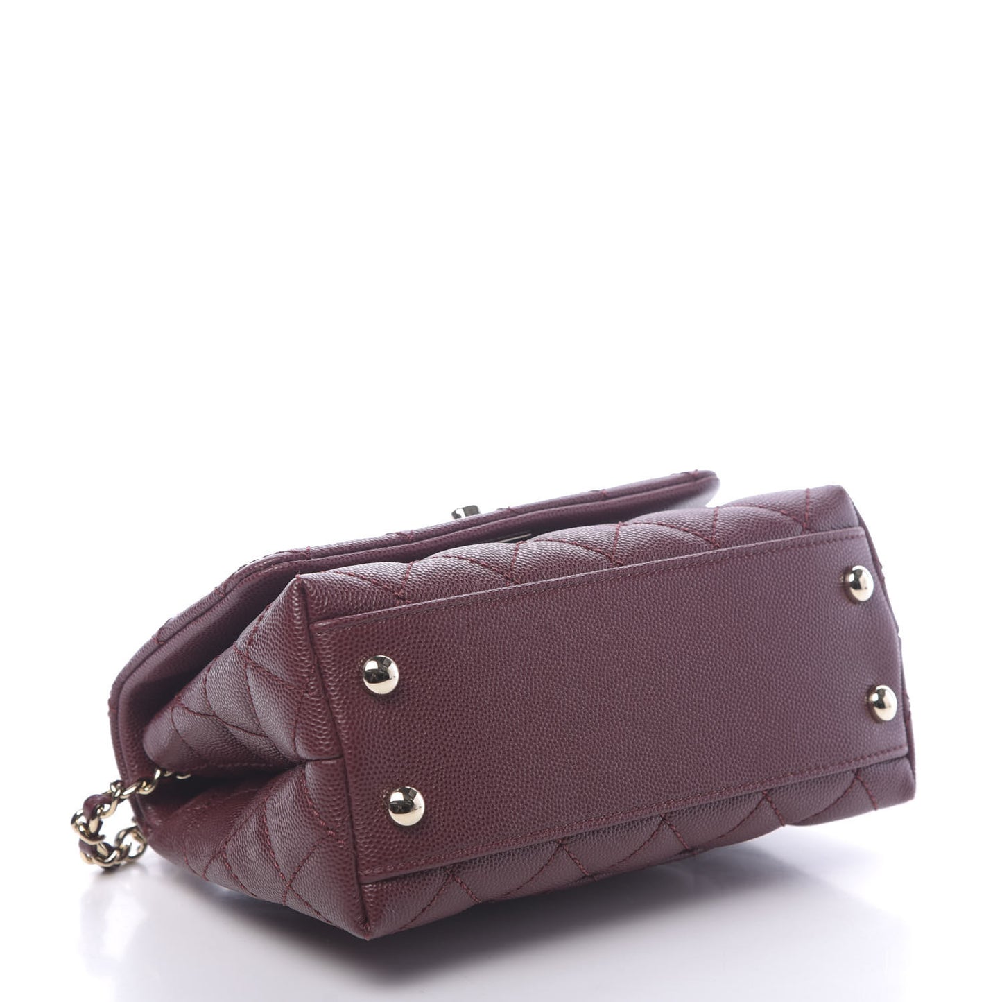 Caviar Quilted Extra Mini Coco Handle Flap Burgundy