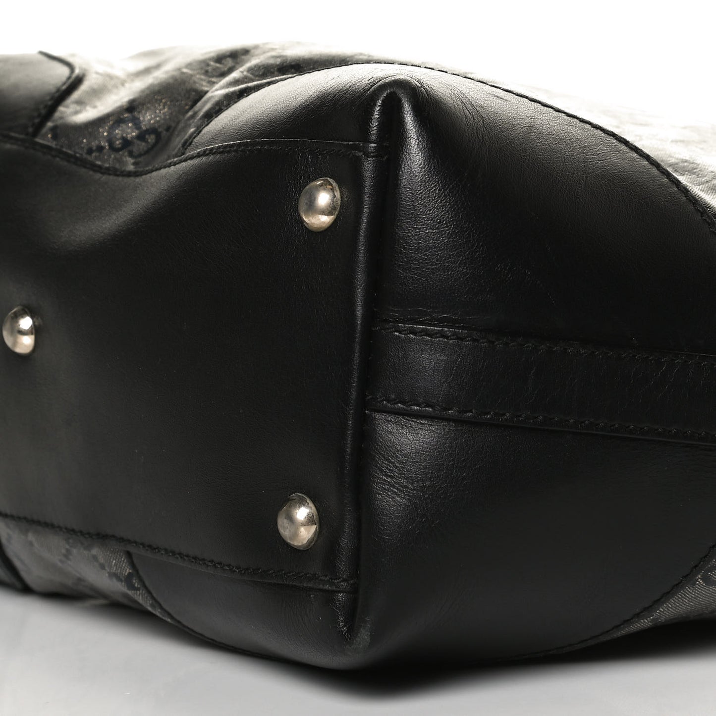 Crystal Monogram Bucket Tote Black