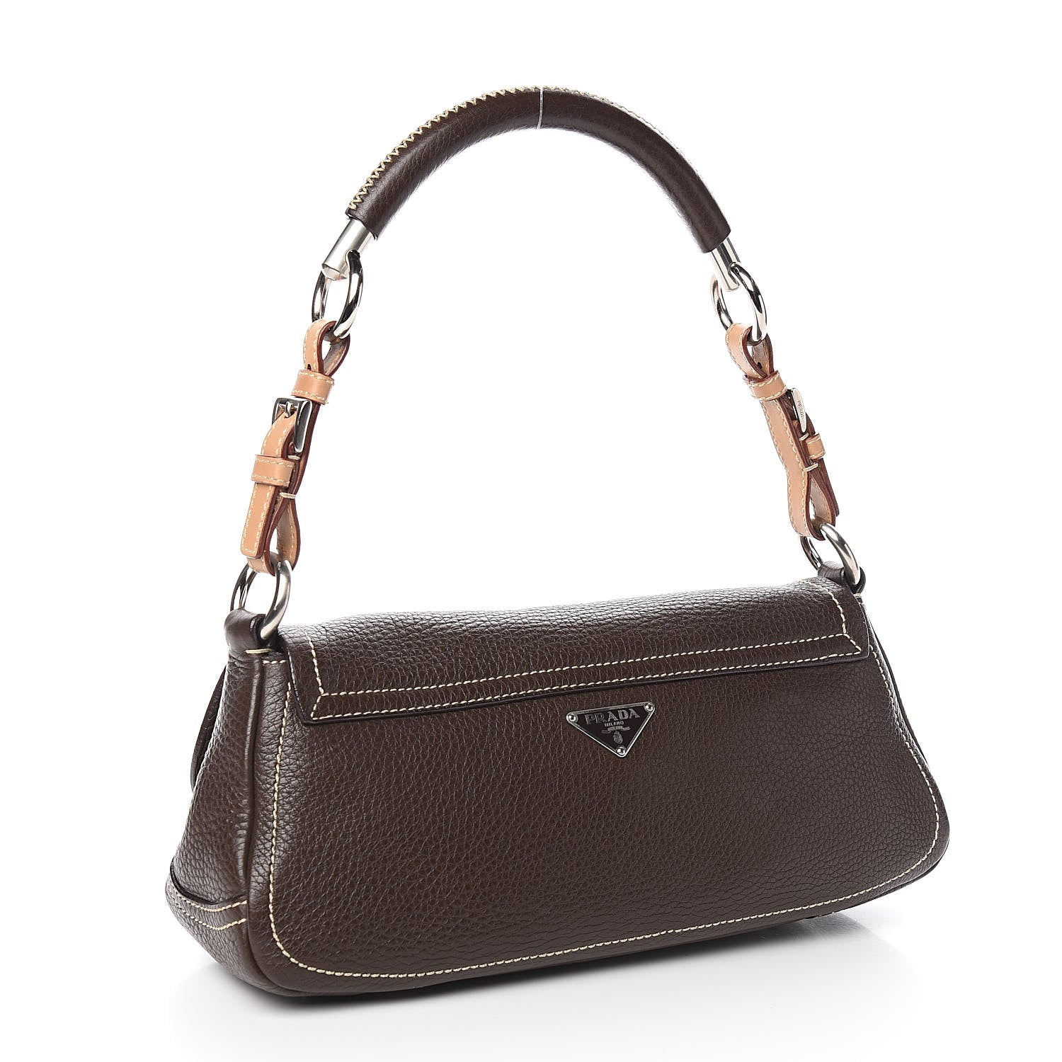 Prada Vitello Daino Shoulder Bag Caffe Naturale 3 of 10