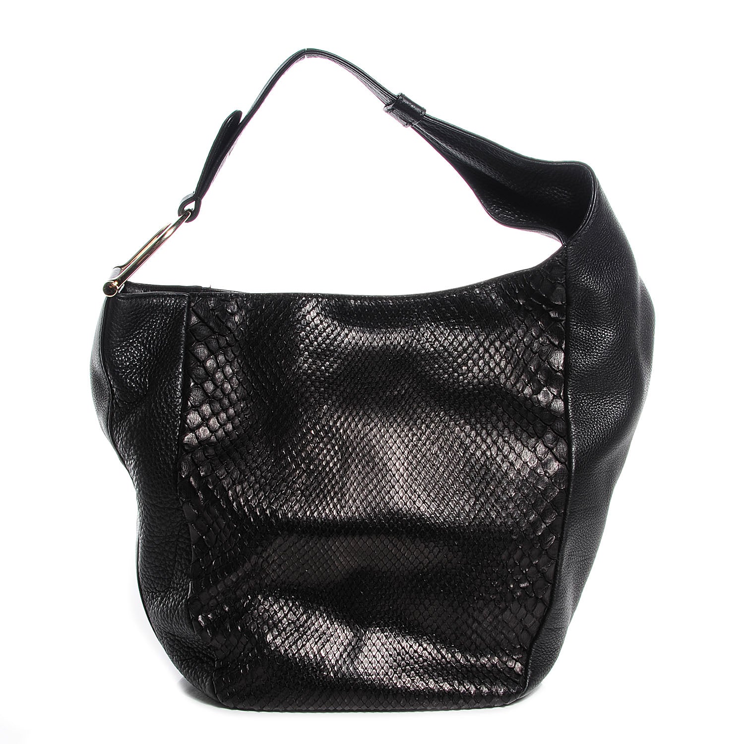 Gucci Python Fur Gucci Python Leather Medium Greenwich Shoulder Bag Black 89723 ...