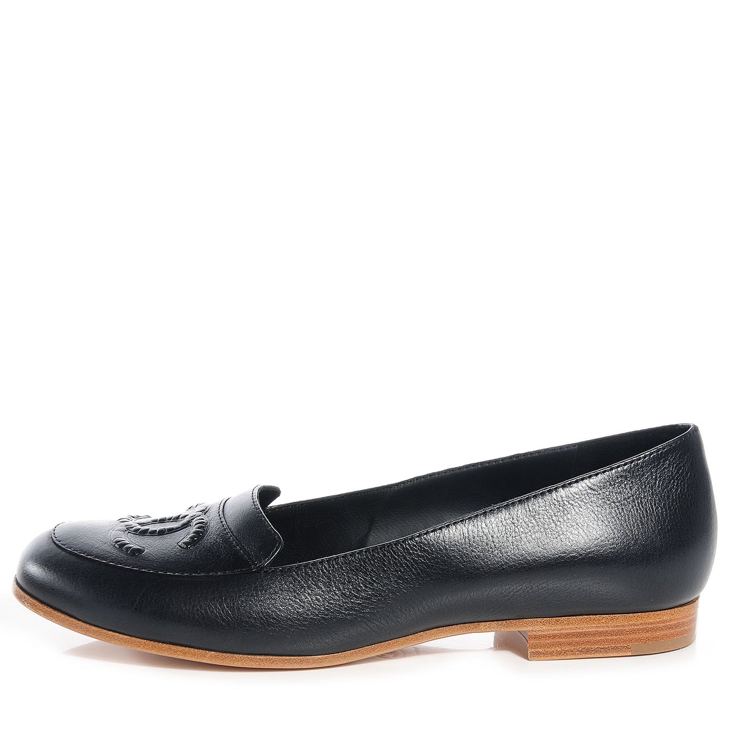 Leather CC Loafers 39 Black