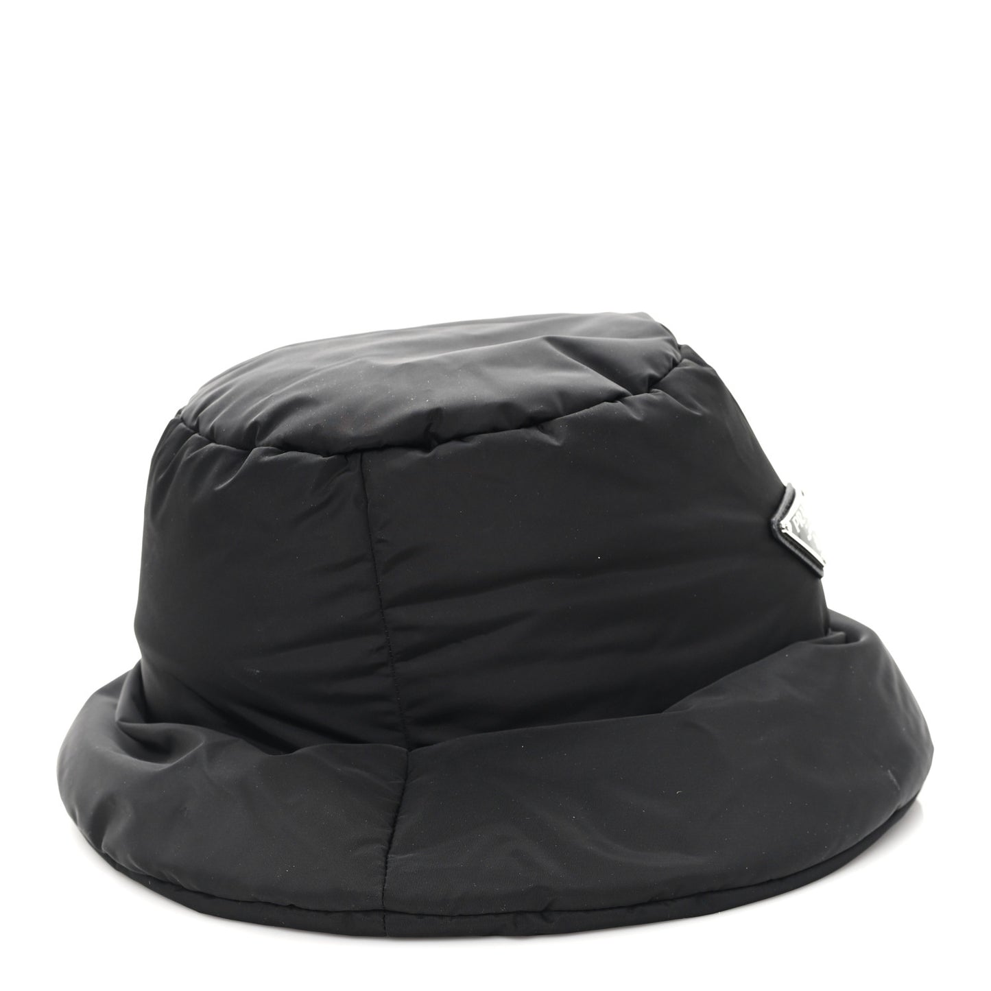 Re-Nylon Metal Triangle Logo Padded Bucket Hat M Black
