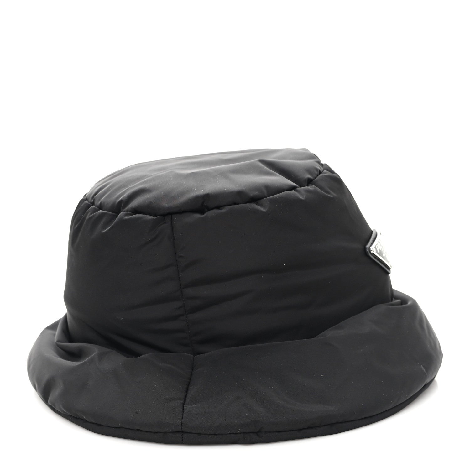 Prada Re-Nylon Metal Triangle Logo Padded Bucket Hat M Black 7 of 10