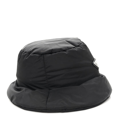 Prada Re-Nylon Metal Triangle Logo Padded Bucket Hat M Black 7 of 10