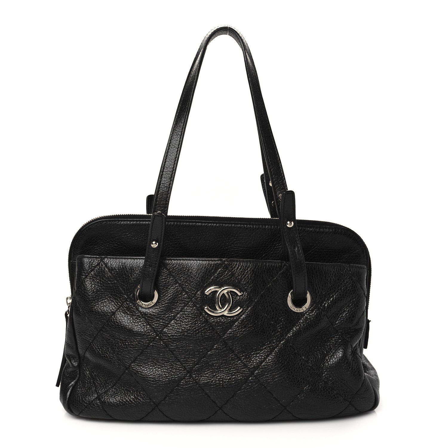 Chanel Glazed Calfskin On the Road Zip Tote Black 1 of 8