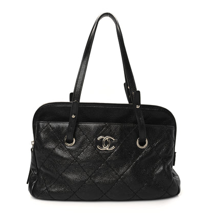 Chanel Glazed Calfskin On the Road Zip Tote Black 1 of 8