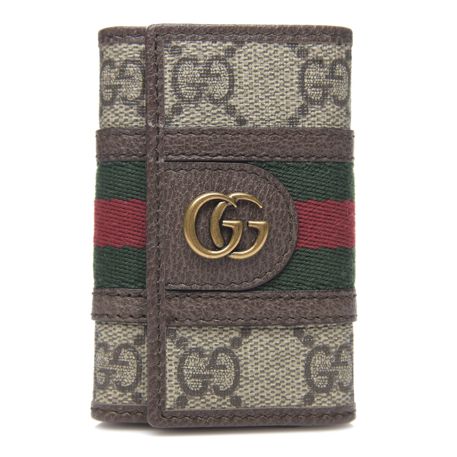 Gucci GG Supreme Monogram Web Ophidia 6 Key Holder Case Beige New Acero 1 of 6