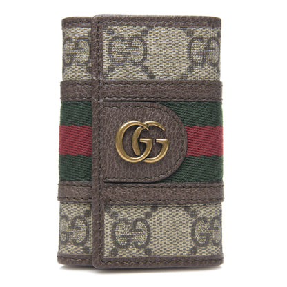 Gucci GG Supreme Monogram Web Ophidia 6 Key Holder Case Beige New Acero 1 of 6
