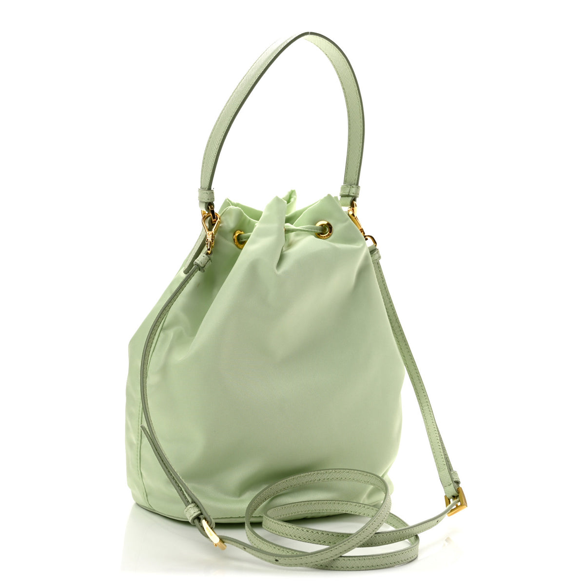 Prada Re-Nylon Saffiano Duet Bucket Crossbody Bag Acqua 3 of 10