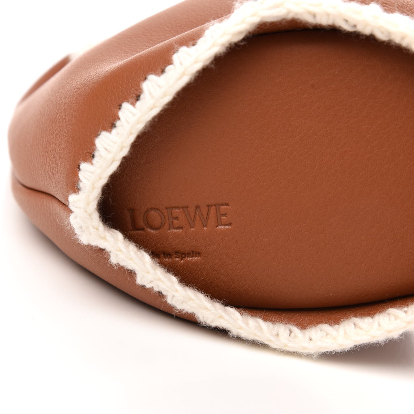 Calfskin Shearling Mini Bunny Crossbody Bag Caramel