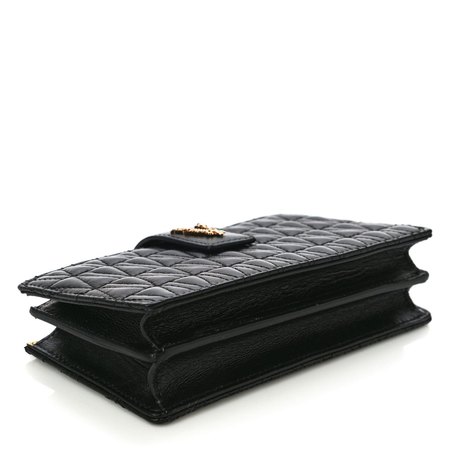 Versace Nappa Quilted Virtus Mini Shoulder Bag Black 3 of 7