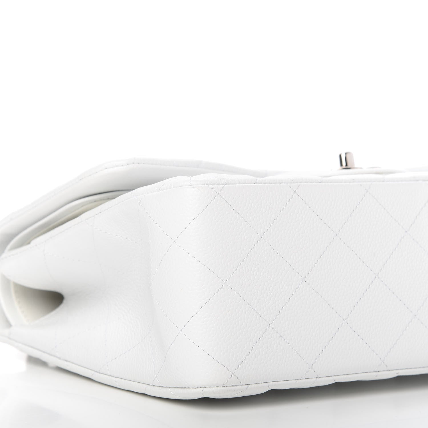 Chanel Caviar Quilted Jumbo Double Flap White 6 of 10