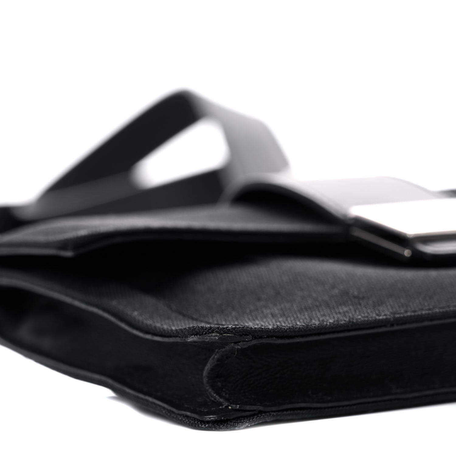 Fendi Recycled Nylon Vitello Grace Light Pequin Baguette Belt Pouch Black 8 of 11