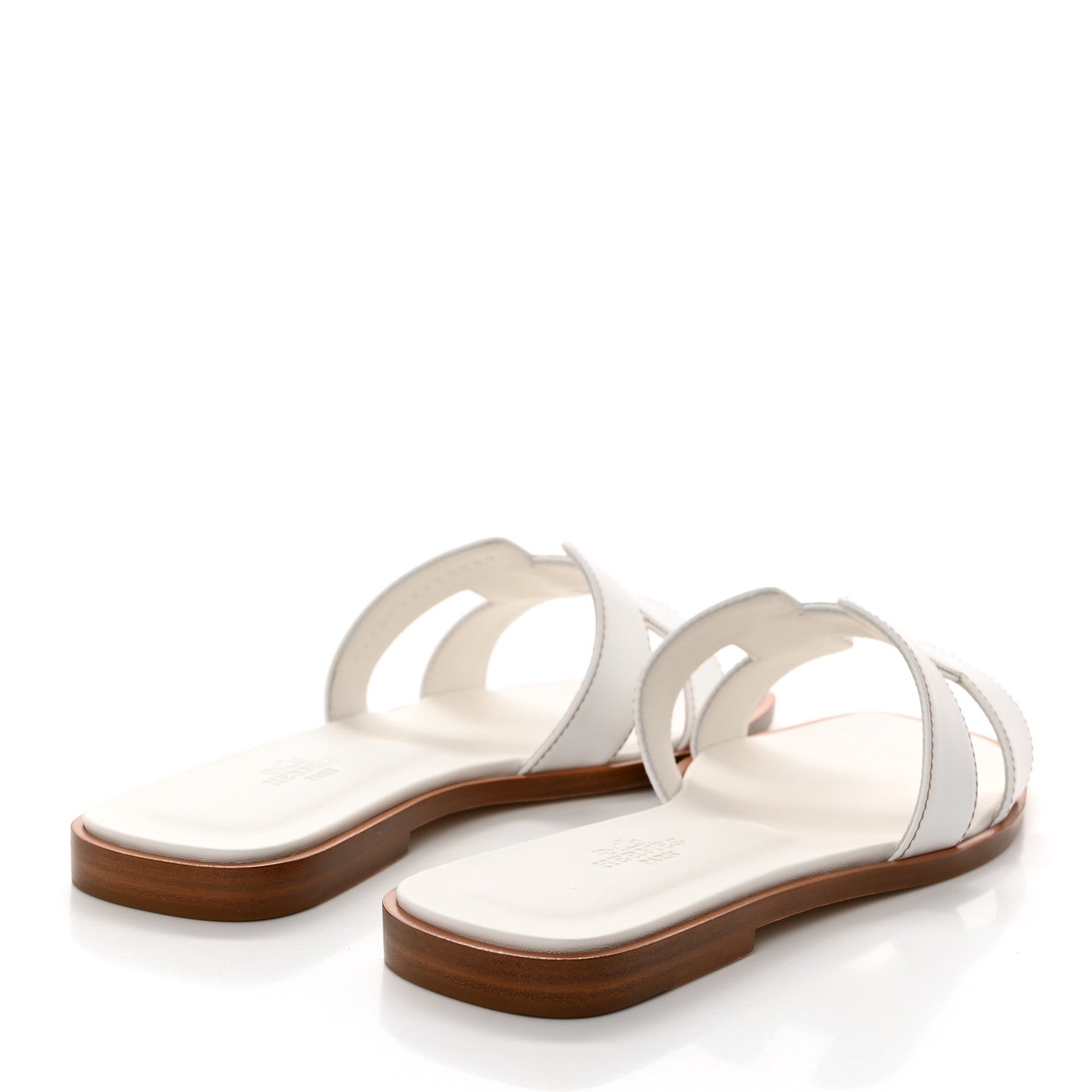 Hermes Box Calfskin Oran Sandals 36.5 White 4 of 9