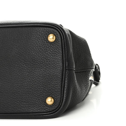 Prada Vitello Daino Flap Shoulder Bag Black 9 of 9