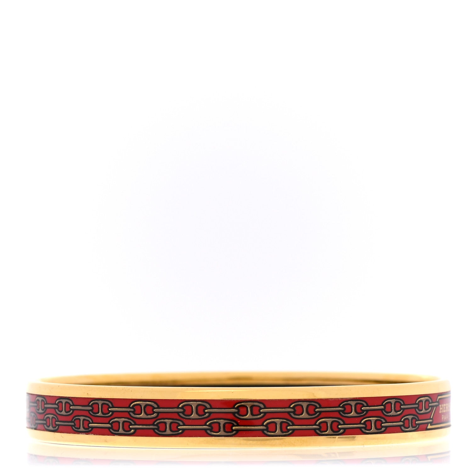 Hermes Enamel Narrow Printed Chain D'Ancre Bracelet 62 4 of 6