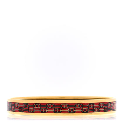 Hermes Enamel Narrow Printed Chain D'Ancre Bracelet 62 4 of 6