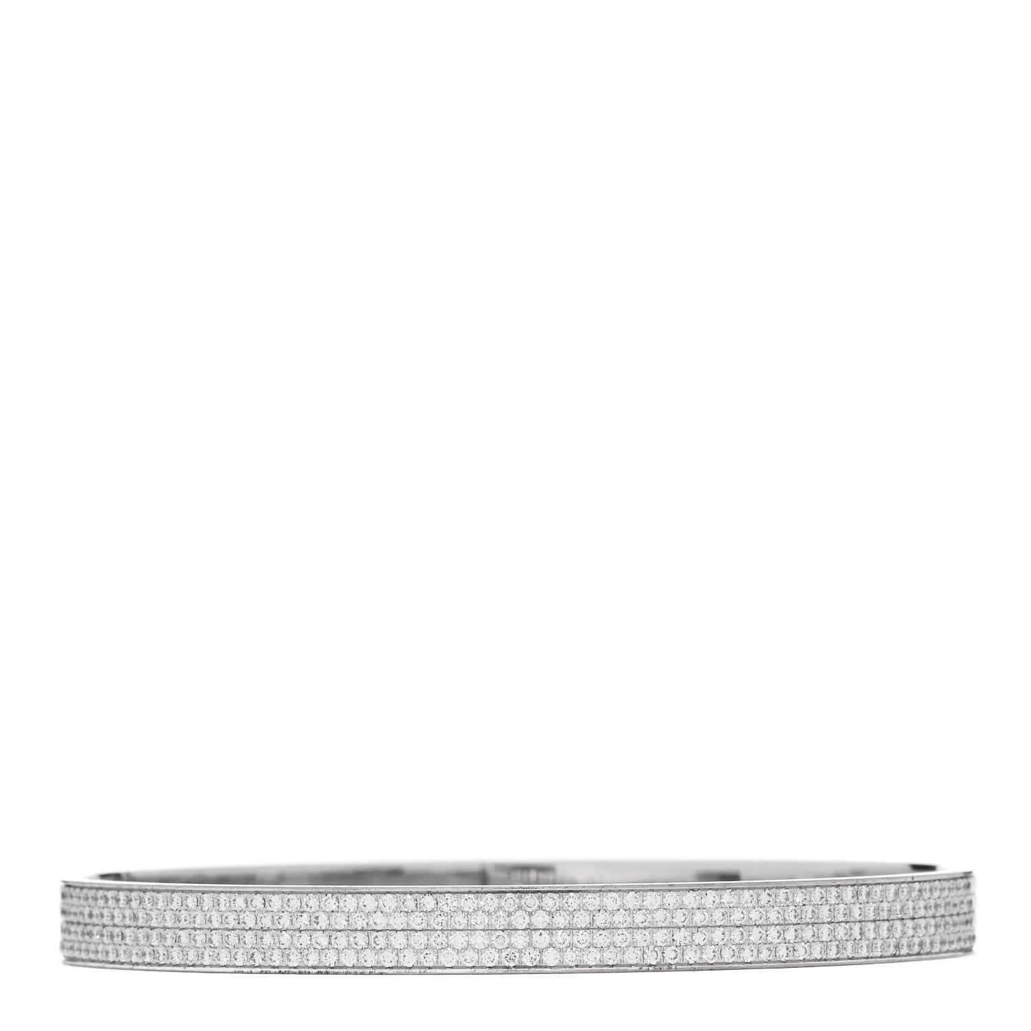 Hermes 18K White Gold Diamond PM Kelly Full Pave Bracelet ST 2 of 4
