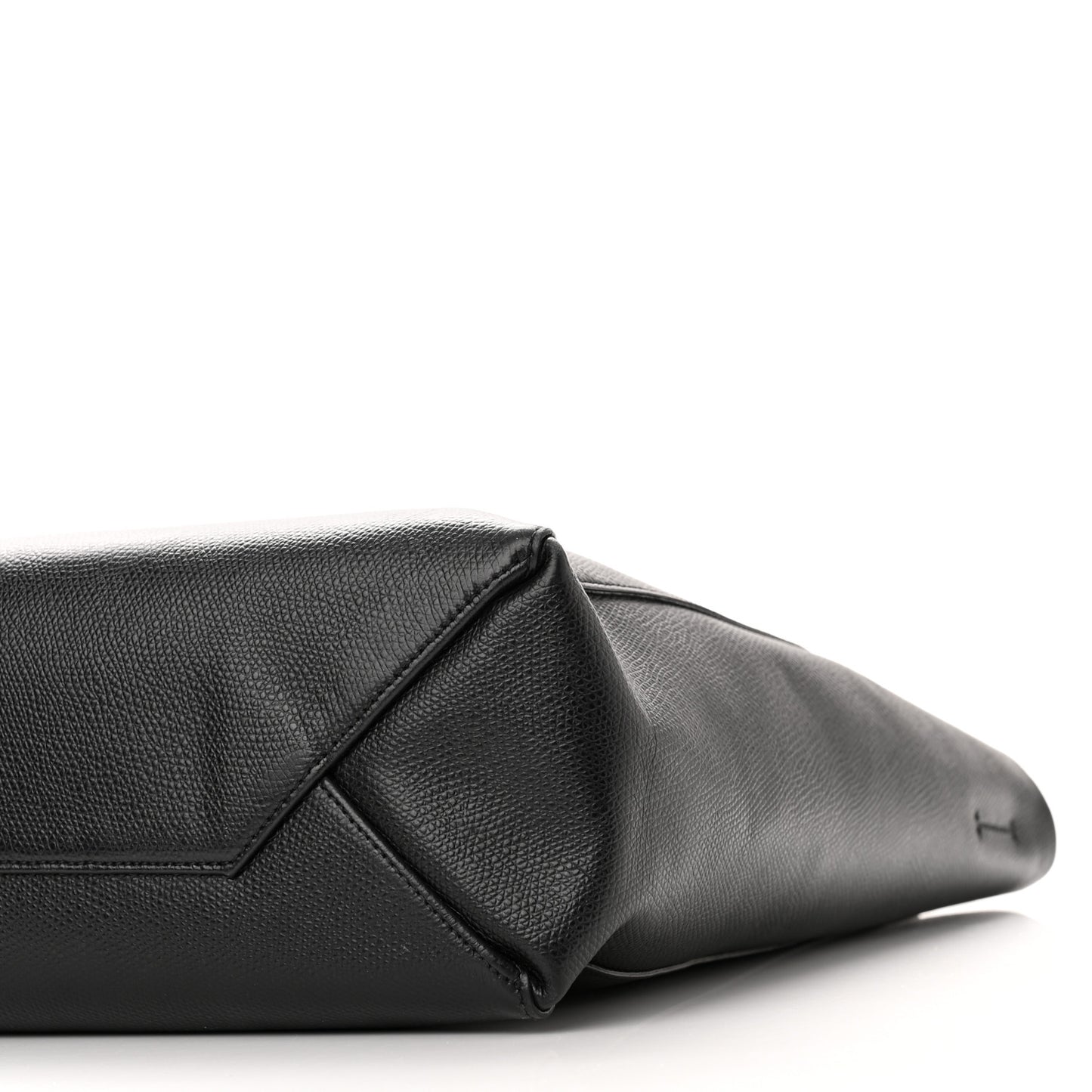 Grained Calfskin Small Vertical Cabas Black