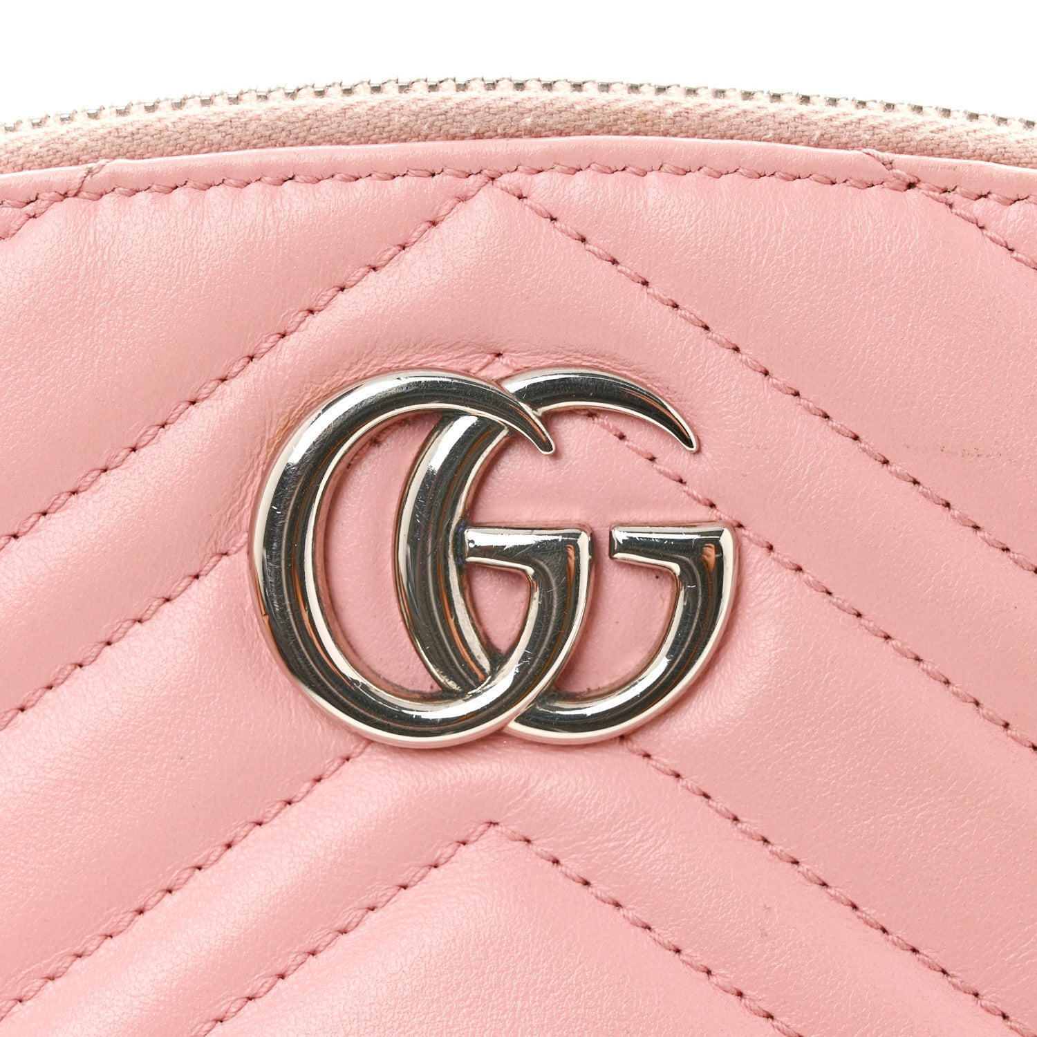 Gucci Calfskin Matelasse GG Marmont Pouch Cosmetic Case Wild Rose 11 of 11