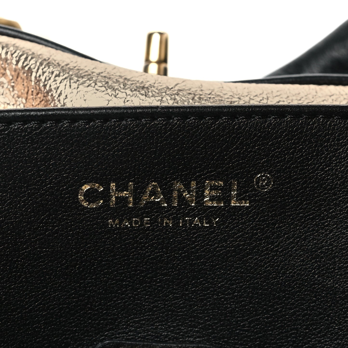 Calfskin Stitched Curved Chain Hobo Black