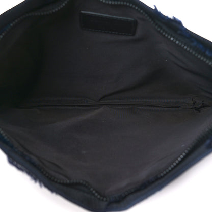 Christian Dior Canvas Embroidered Camouflage Medium Diordouble Zip Pouch Blue 5 of 8