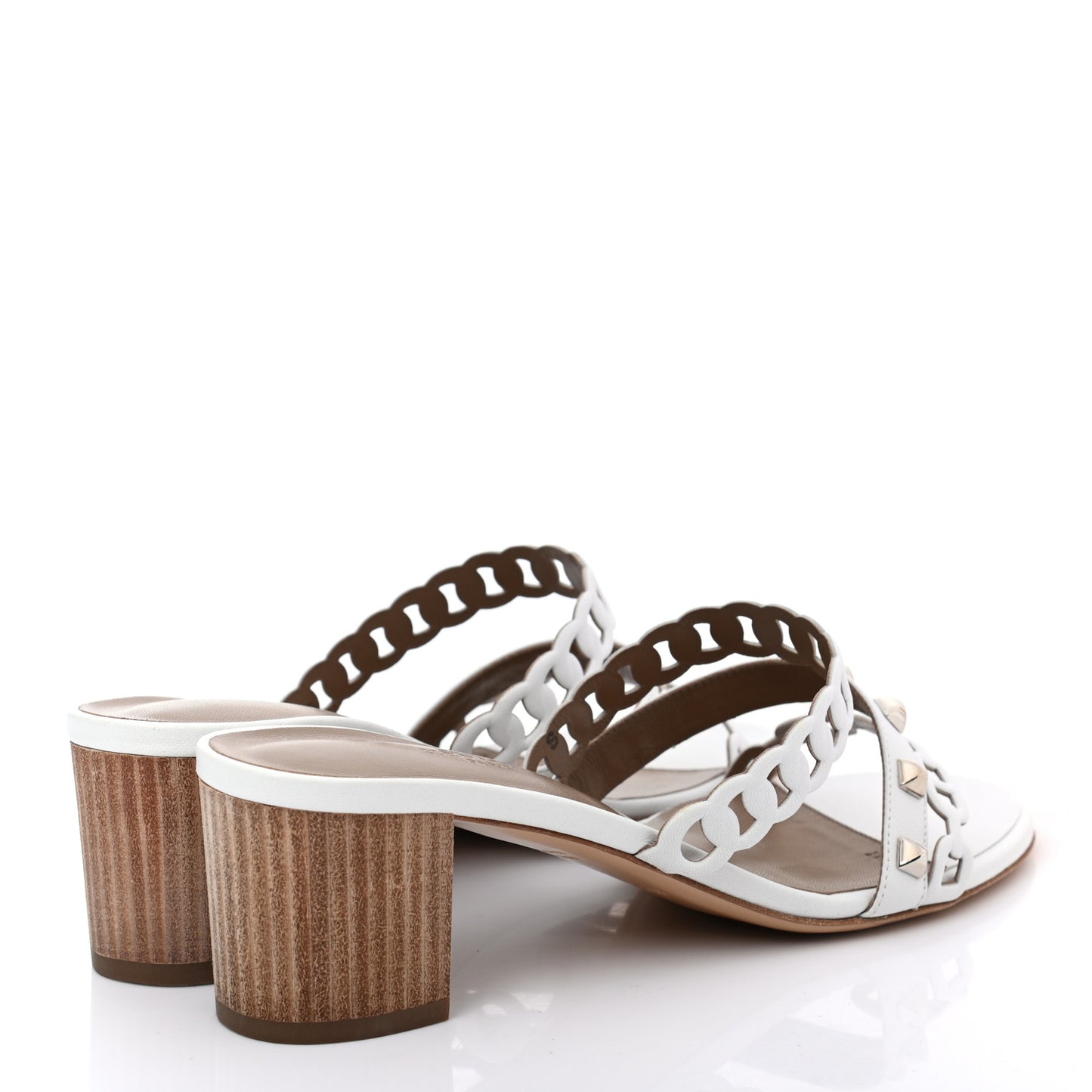 Nappa Studded Ajaccio Sandals 38 White