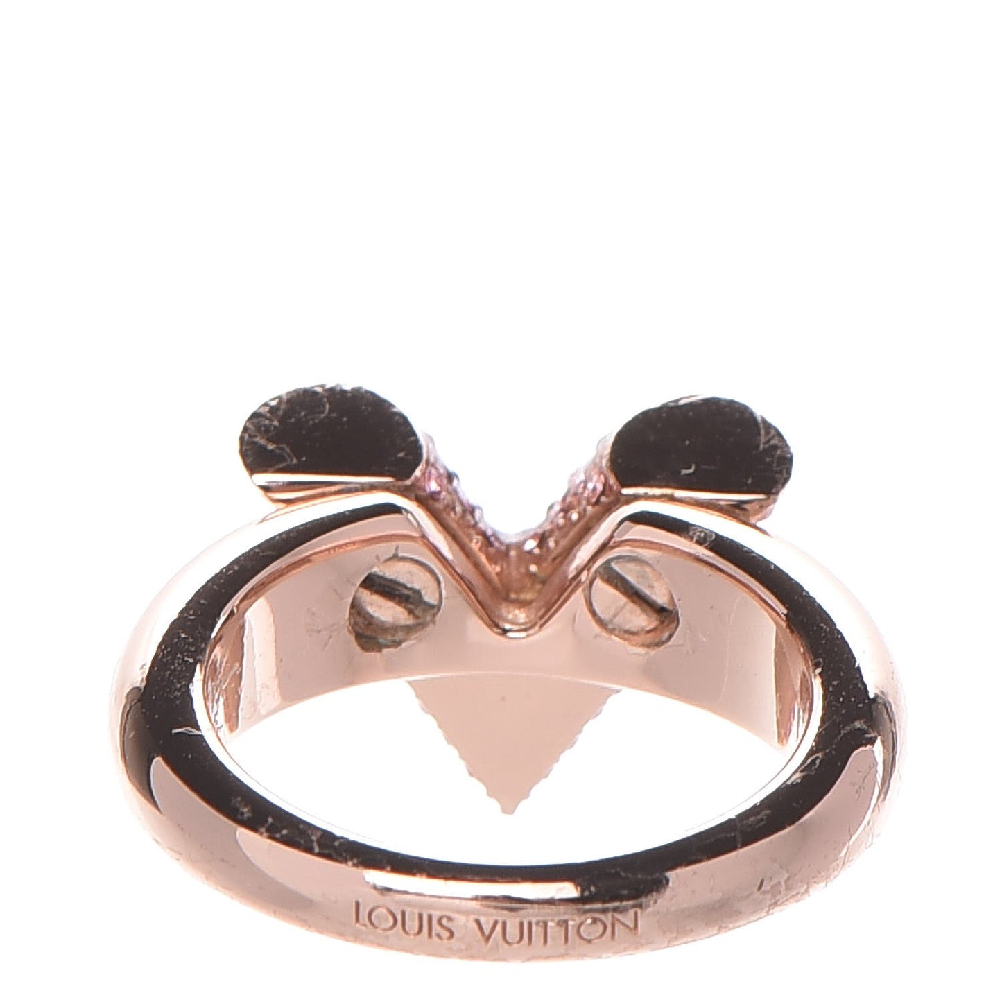 Crystal Essential V Strass Ring S 6.5 Pink Gold