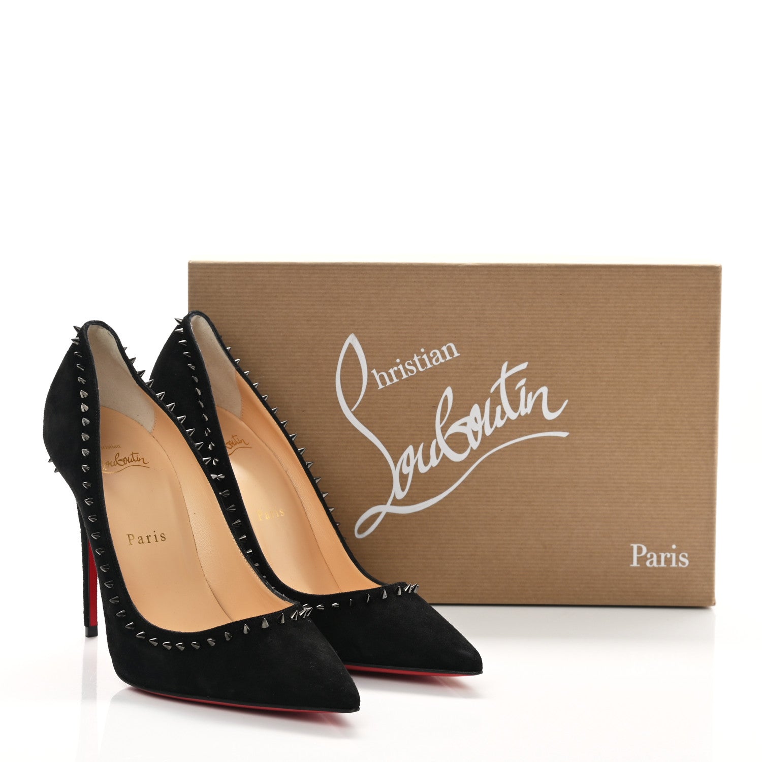 Christian Louboutin Veau Velours Anjalina 100 Pumps 37.5 Black 8 of 8