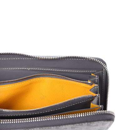 Goyard Goyardine Matignon Zip Around GM Wallet Grey 10 of 12