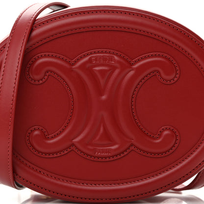 Celine Smooth Calfskin Cuir Triomphe Oval Purse Crossbody Red 8 of 14
