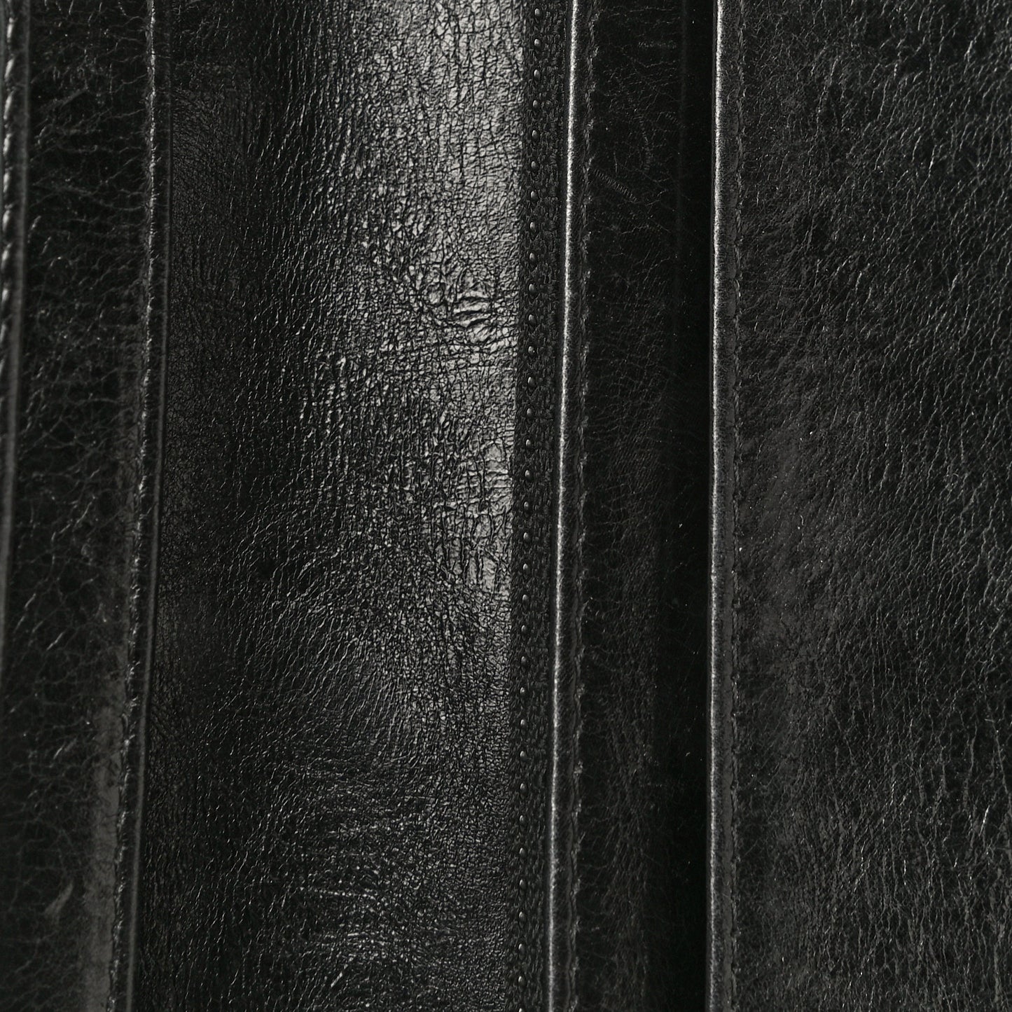 Aged Calfskin Quilted Cambon Yen Wallet Black