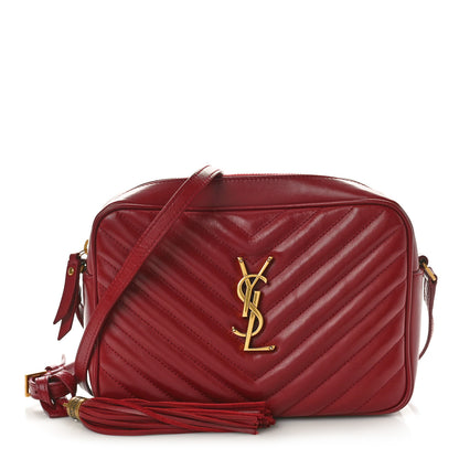 Saint Laurent Calfskin Matelasse Monogram Lou Camera Bag Dark Legion Red 1 of 9