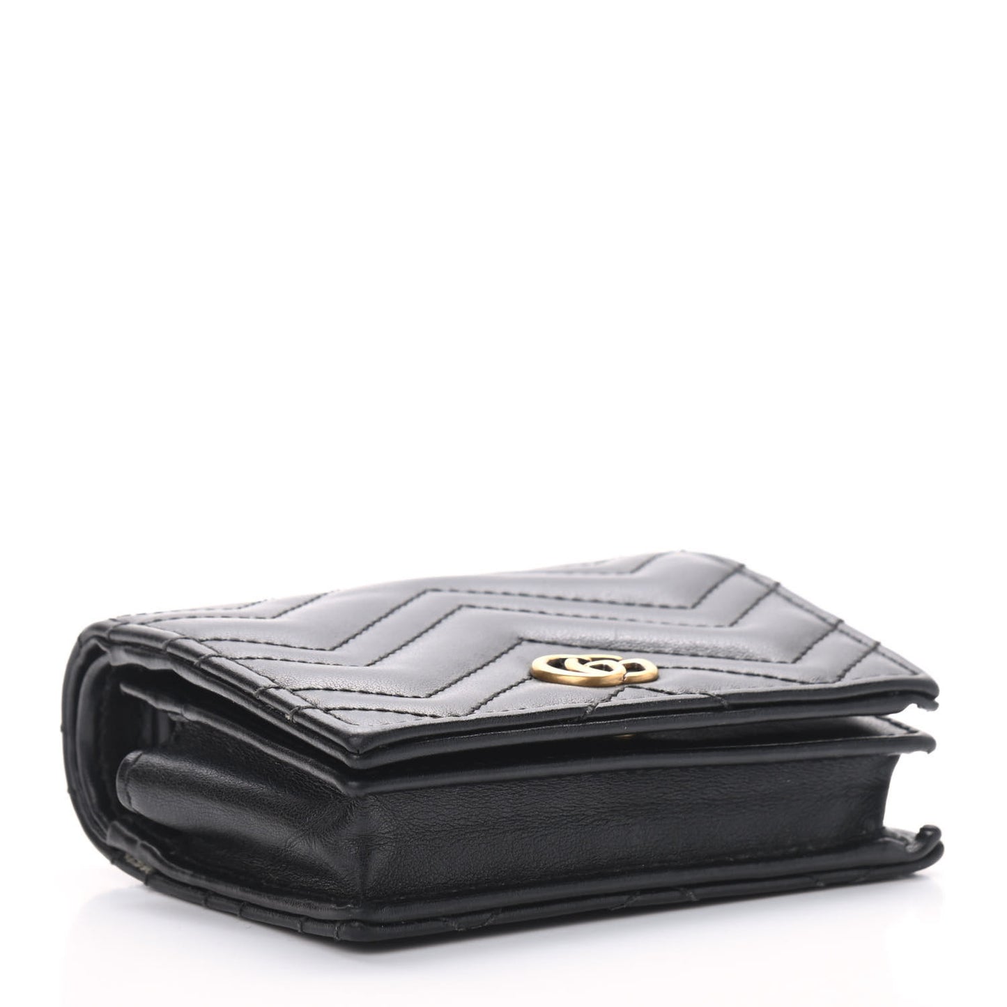 Calfskin Matelasse GG Marmont Mini Wallet On Chain Black