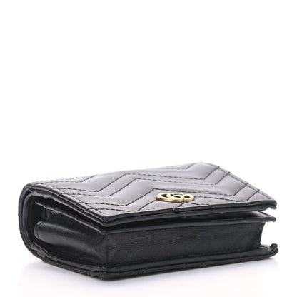 Gucci Calfskin Matelasse GG Marmont Mini Wallet On Chain Black 4 of 8