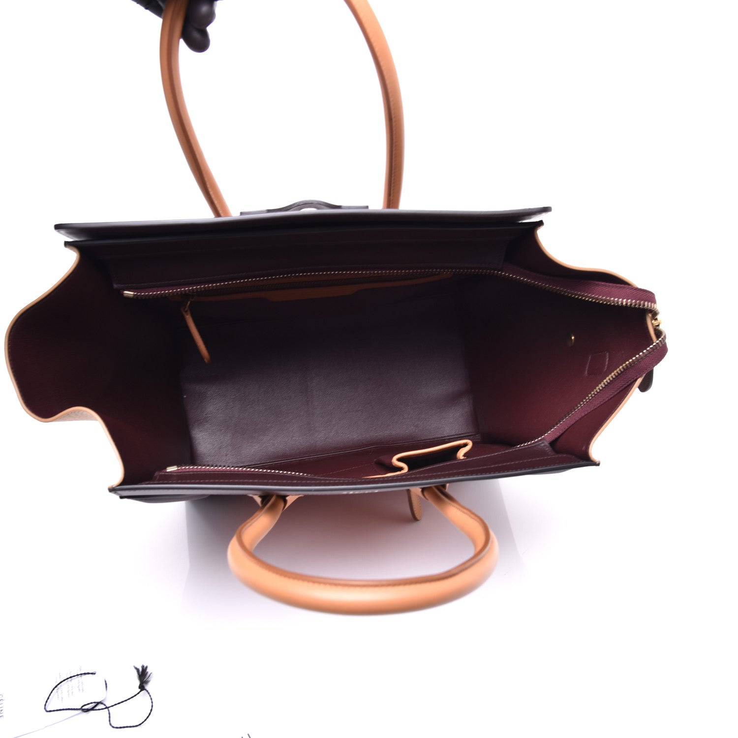 Celine Elephant Calfskin Mini Tri-Color Luggage Terracotta 5 of 9