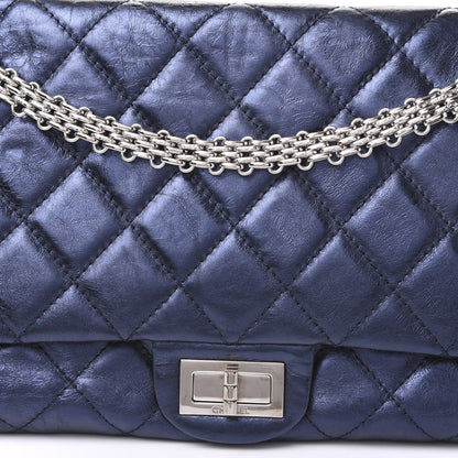 Chanel Metallic Aged Calfskin Quilted 2.55 Reissue 228 Flap Blue 7 of 11