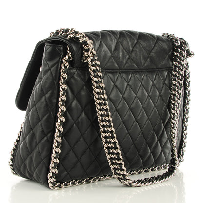 Chanel Crumpled Lambskin Chain Around Maxi Flap Black 3 of 7