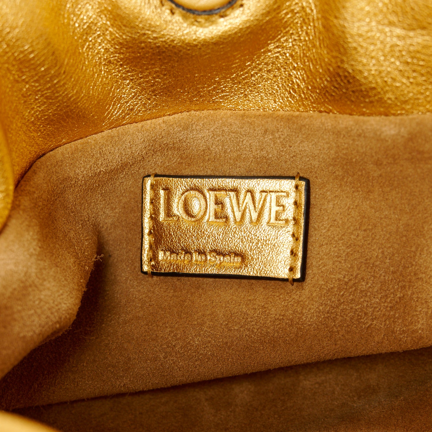 Loewe Metallic Calfskin Mini Chain Flamenco Knot Clutch Gold 6 of 11