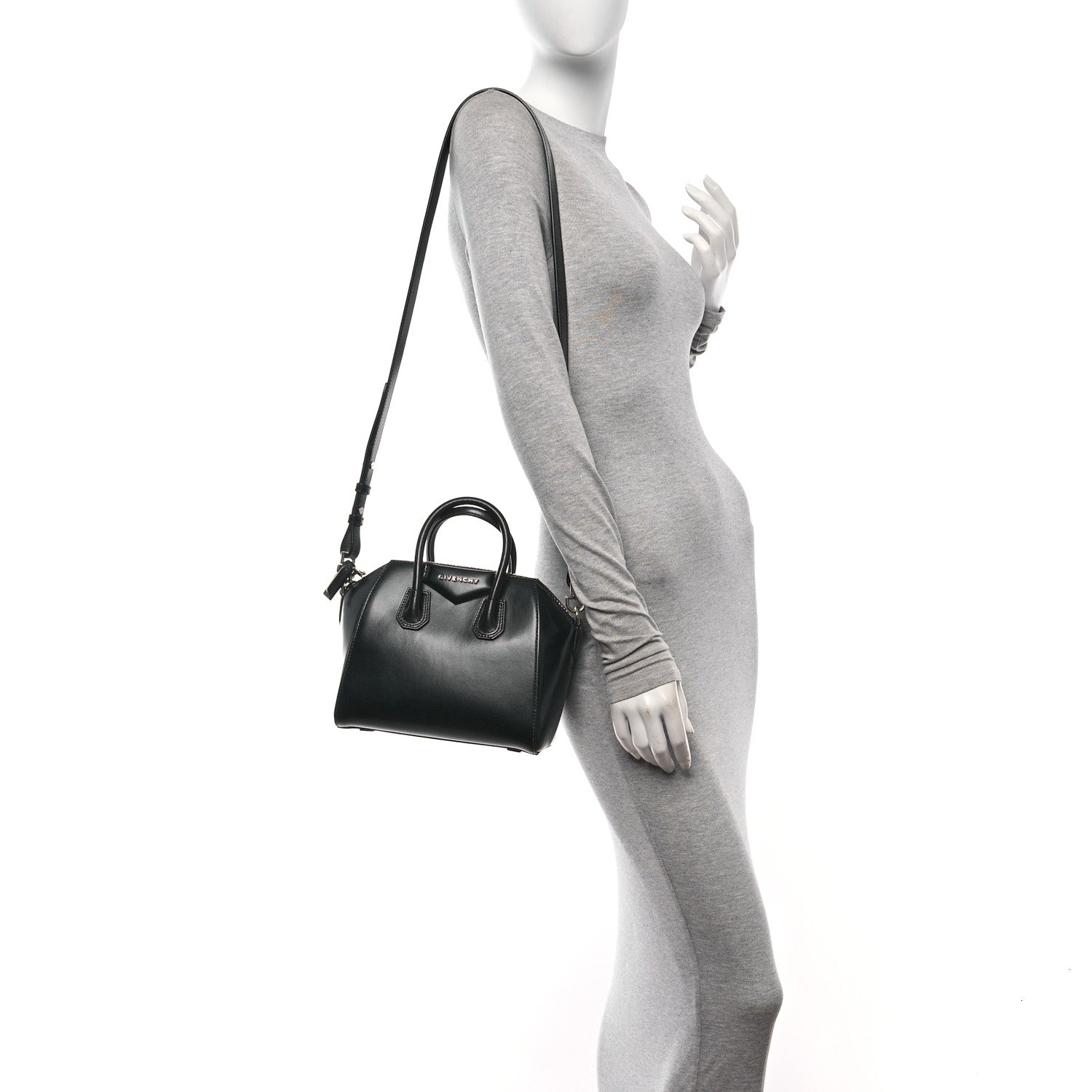 Givenchy Shiny Lord Calfskin Mini Antigona Black 2 of 13
