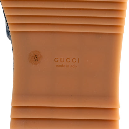 Gucci New Denim GG Monogram Angelina Platform 55mm Slide Sandals 38 Blue Tea 6 of 9