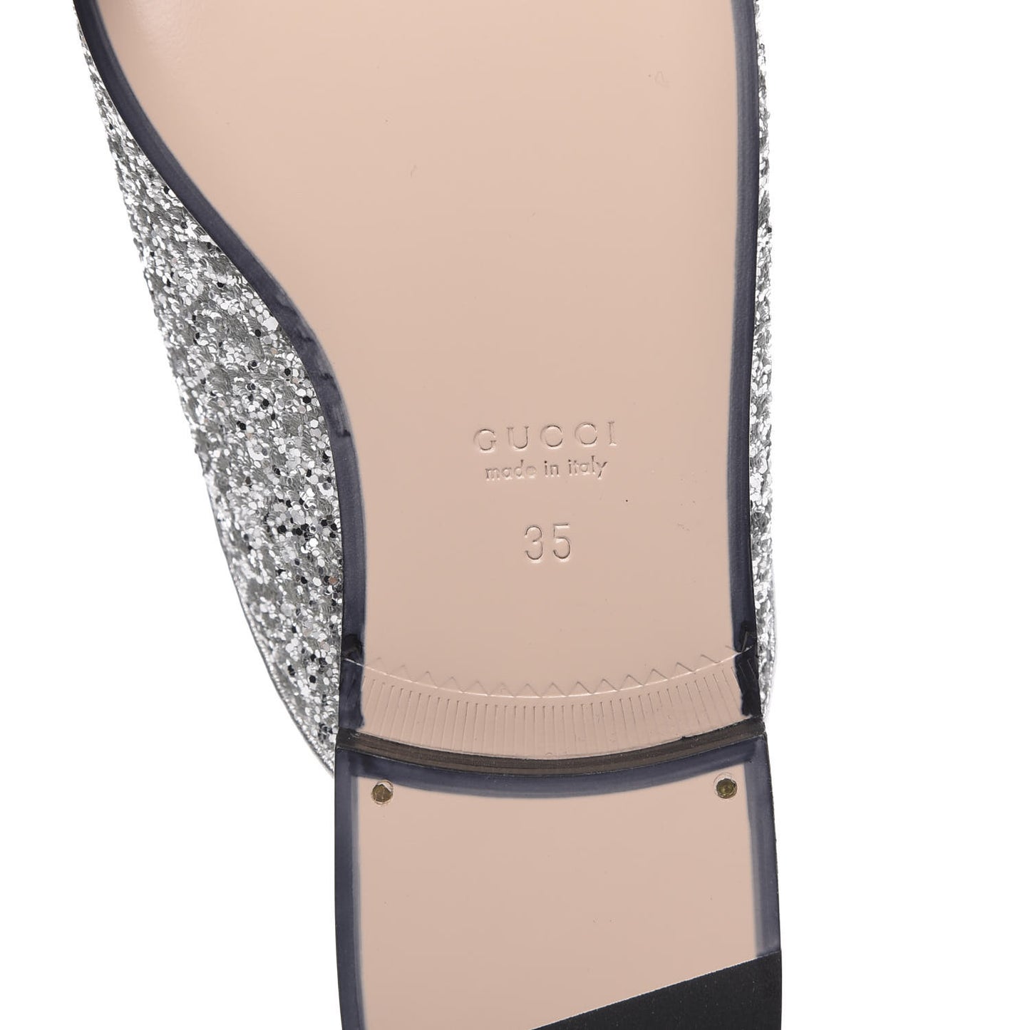 Glitter Womens Princetown Slippers 35 Silver
