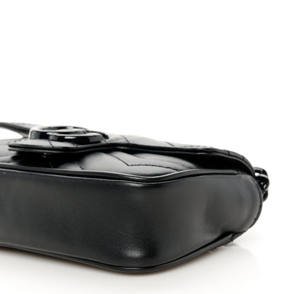 Gucci Calfskin Matelasse Monochrome GG Marmont Chain Belt Bag Black 10 of 11