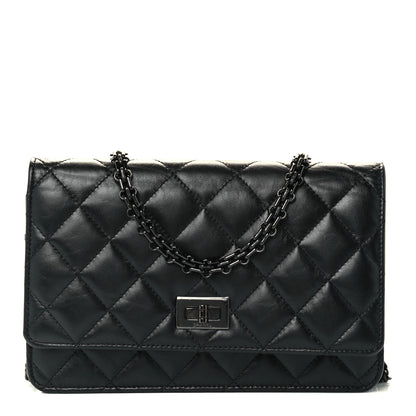 Chanel Aged Calfskin Quilted Reissue Wallet On Chain WOC So Black 1 of 11